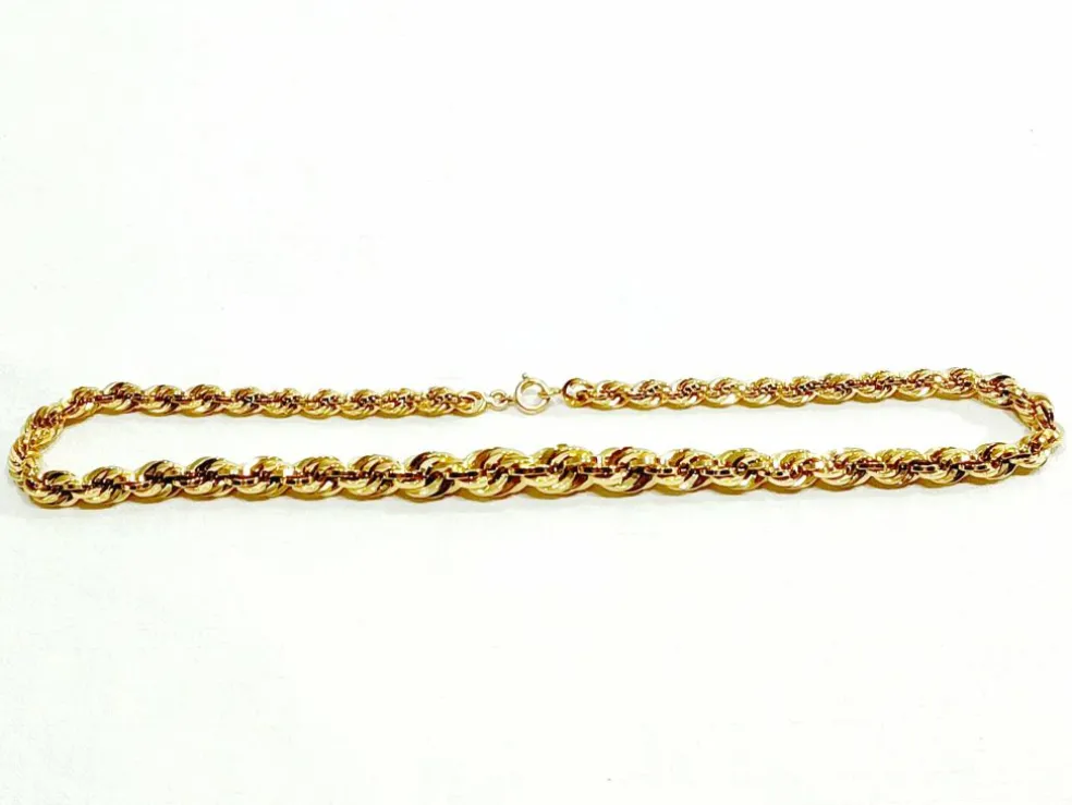 Collier Or Rose Maille Corde