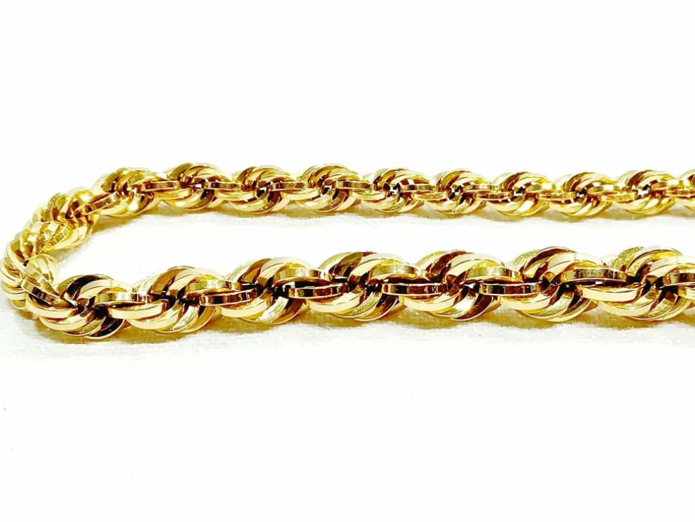 Collier Or Rose Maille Corde