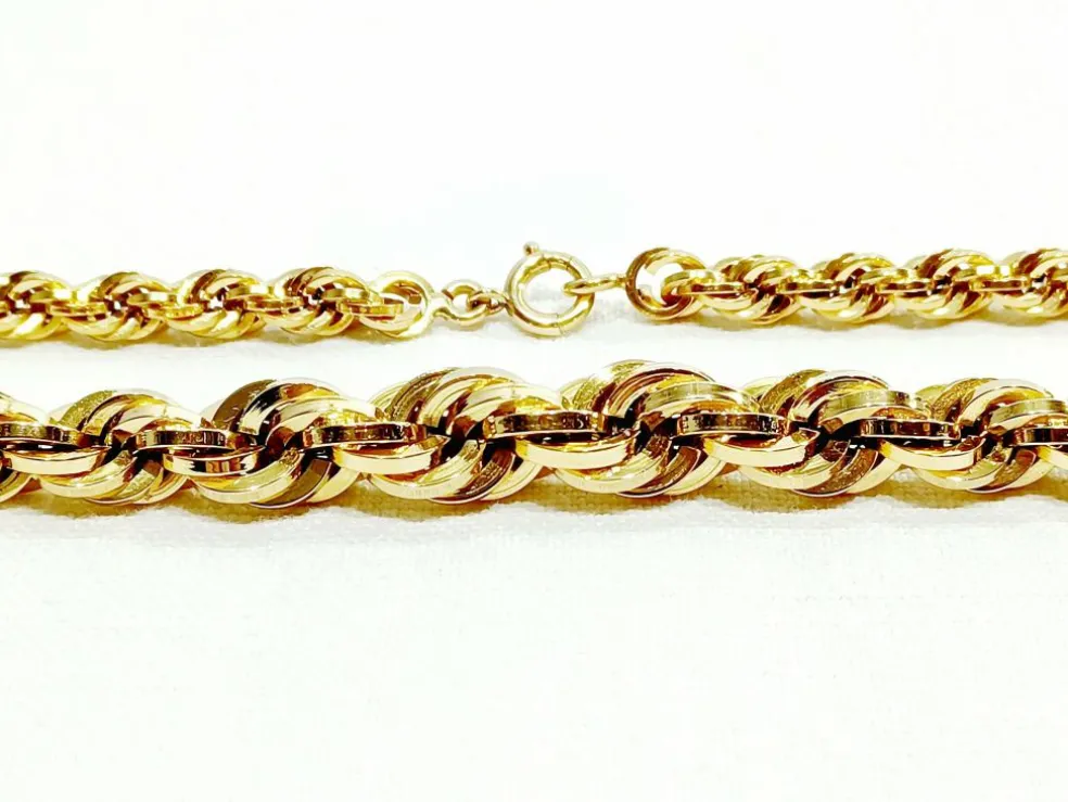 Collier Or Rose Maille Corde