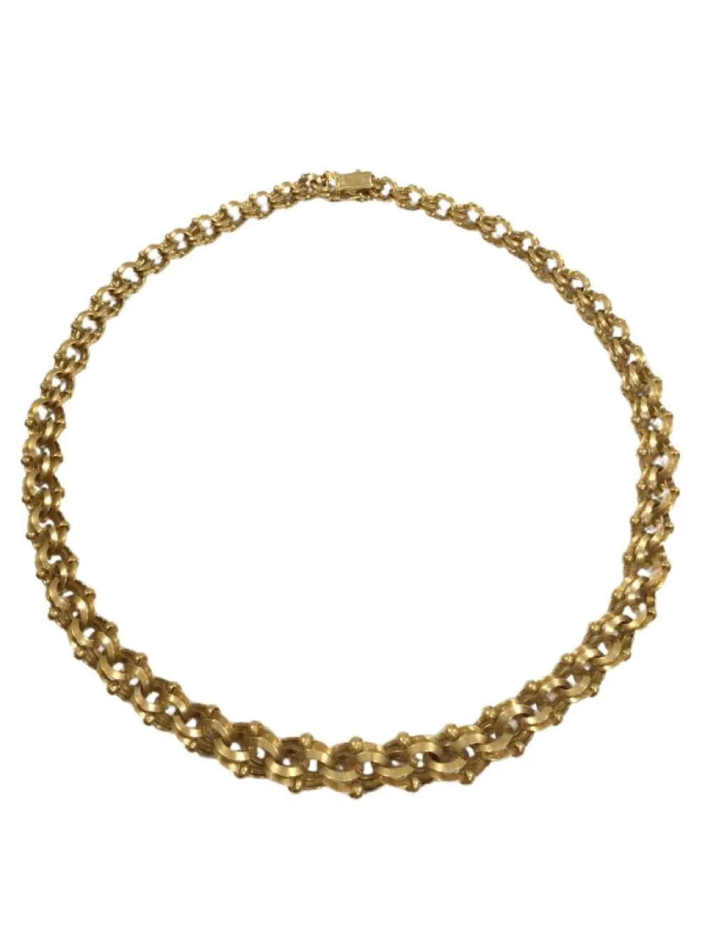 Collier Or Rose maille entrelacée