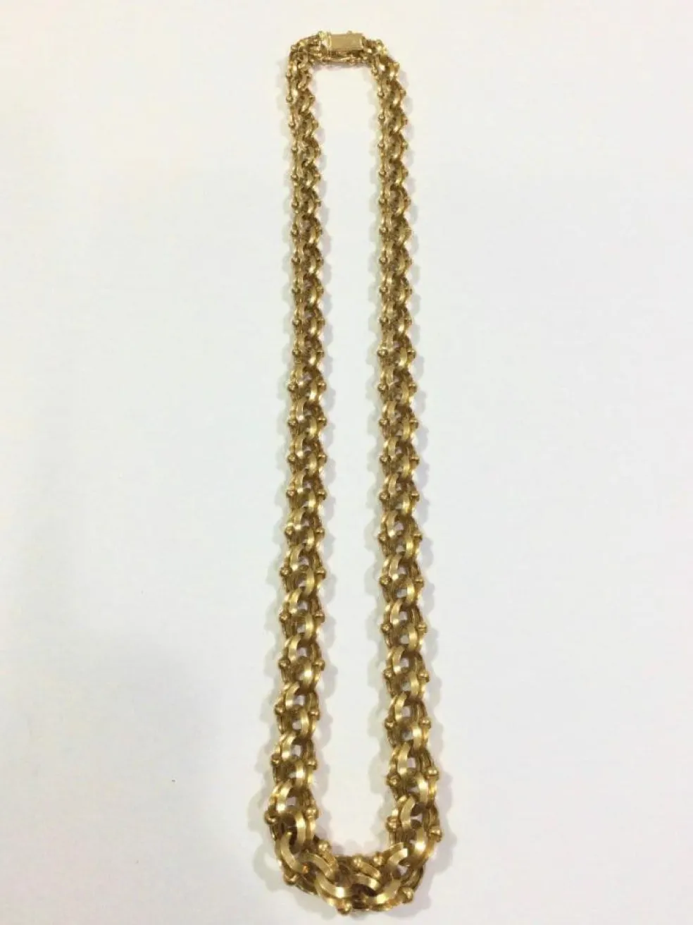 Collier Or Rose maille entrelacée