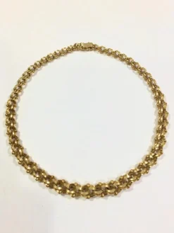 Collier Or Rose maille entrelacée
