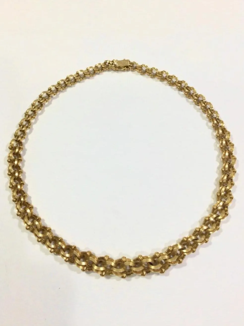 Collier Or Rose maille entrelacée