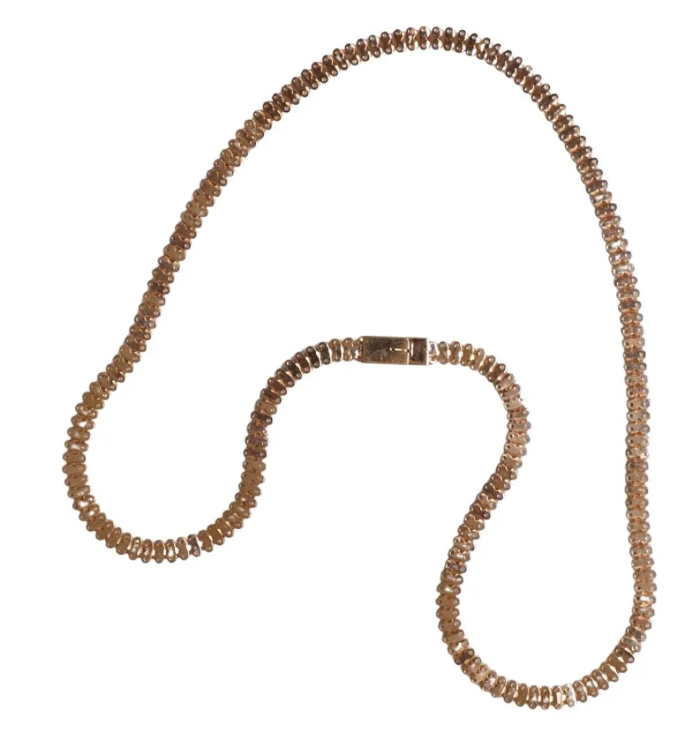 Collier or rose maille fantaisie