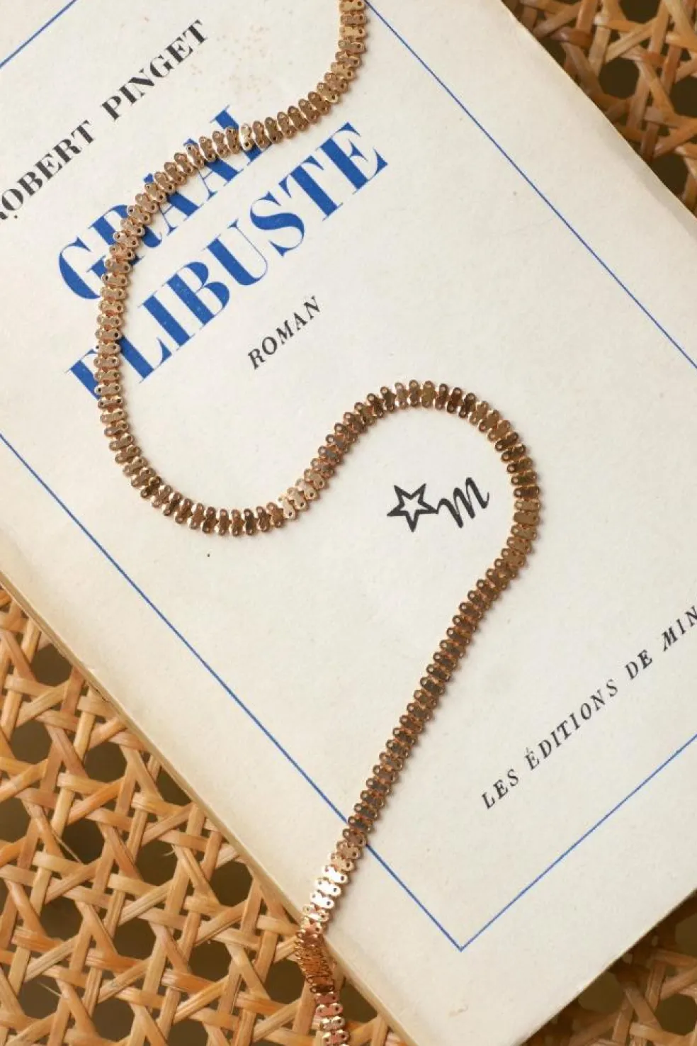 Collier or rose maille fantaisie