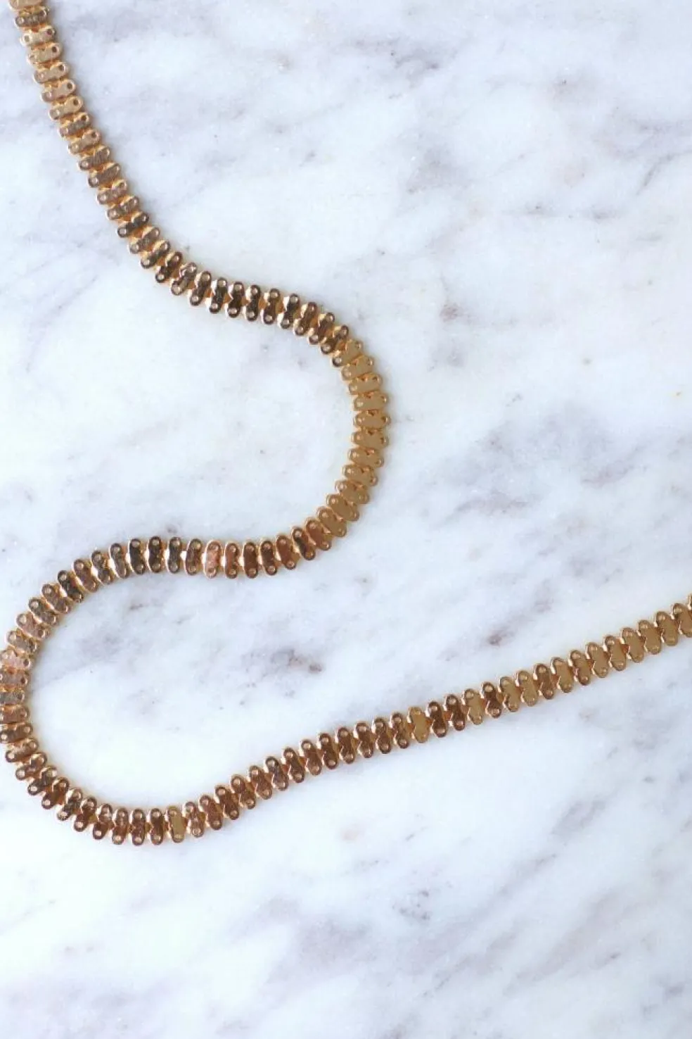 Collier or rose maille fantaisie