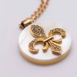 Collier Or Rose Nacre et Diamants