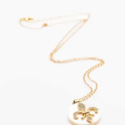 Collier Or Rose Nacre et Diamants