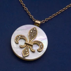 Collier Or Rose Nacre et Diamants