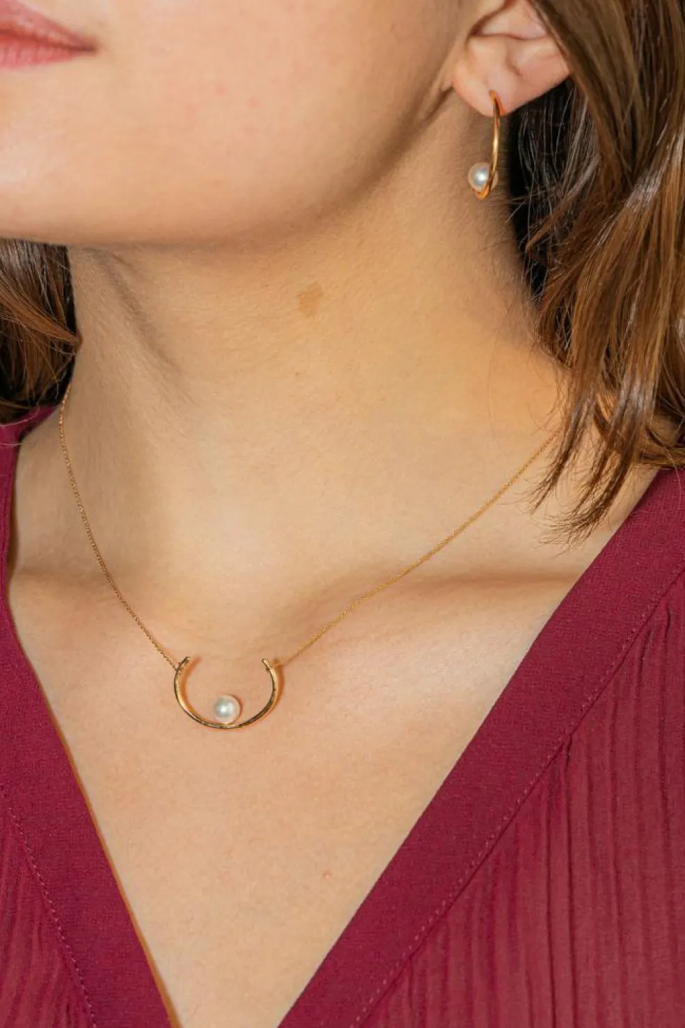 Collier Or rose Perle