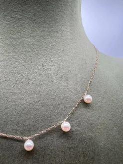 Collier or rose perles de culture