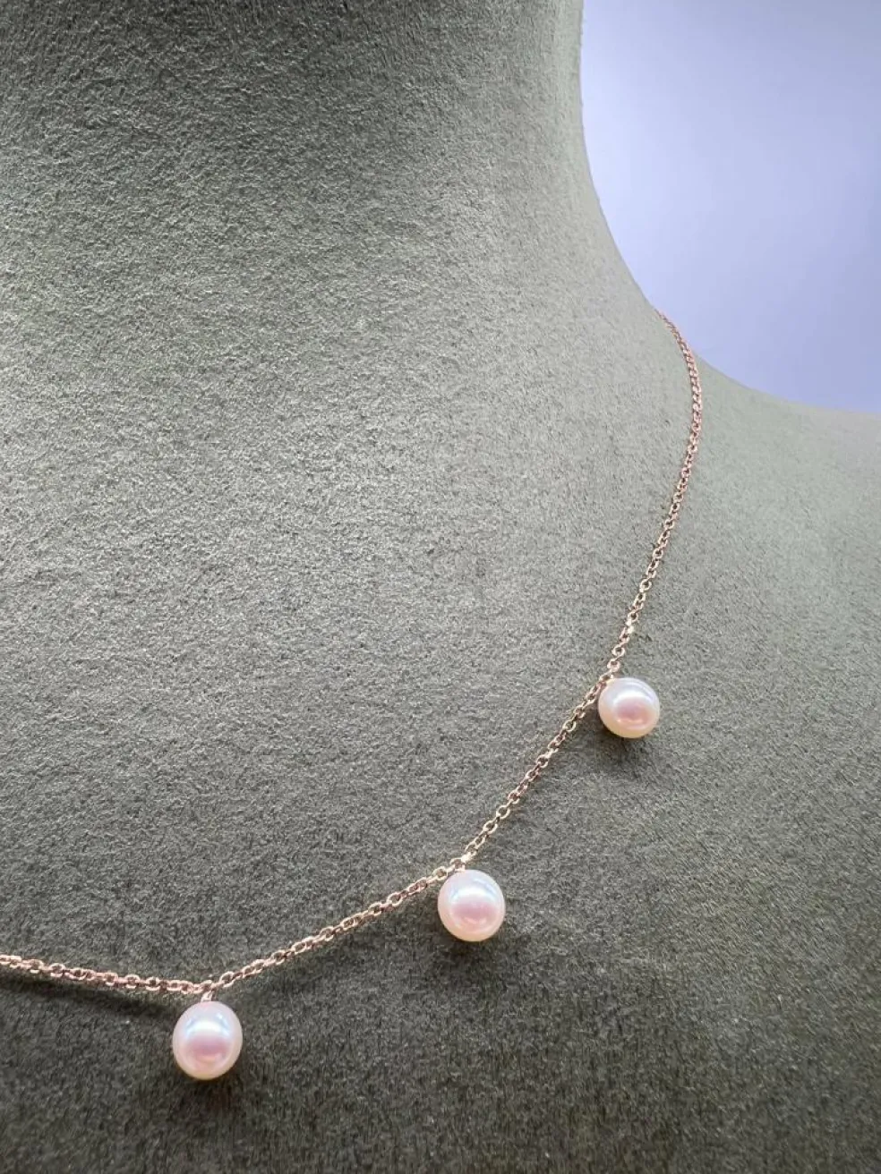 Collier or rose perles de culture