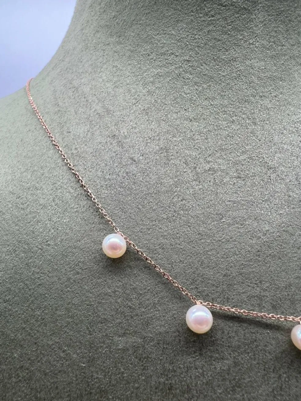 Collier or rose perles de culture