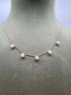 Collier or rose perles de culture