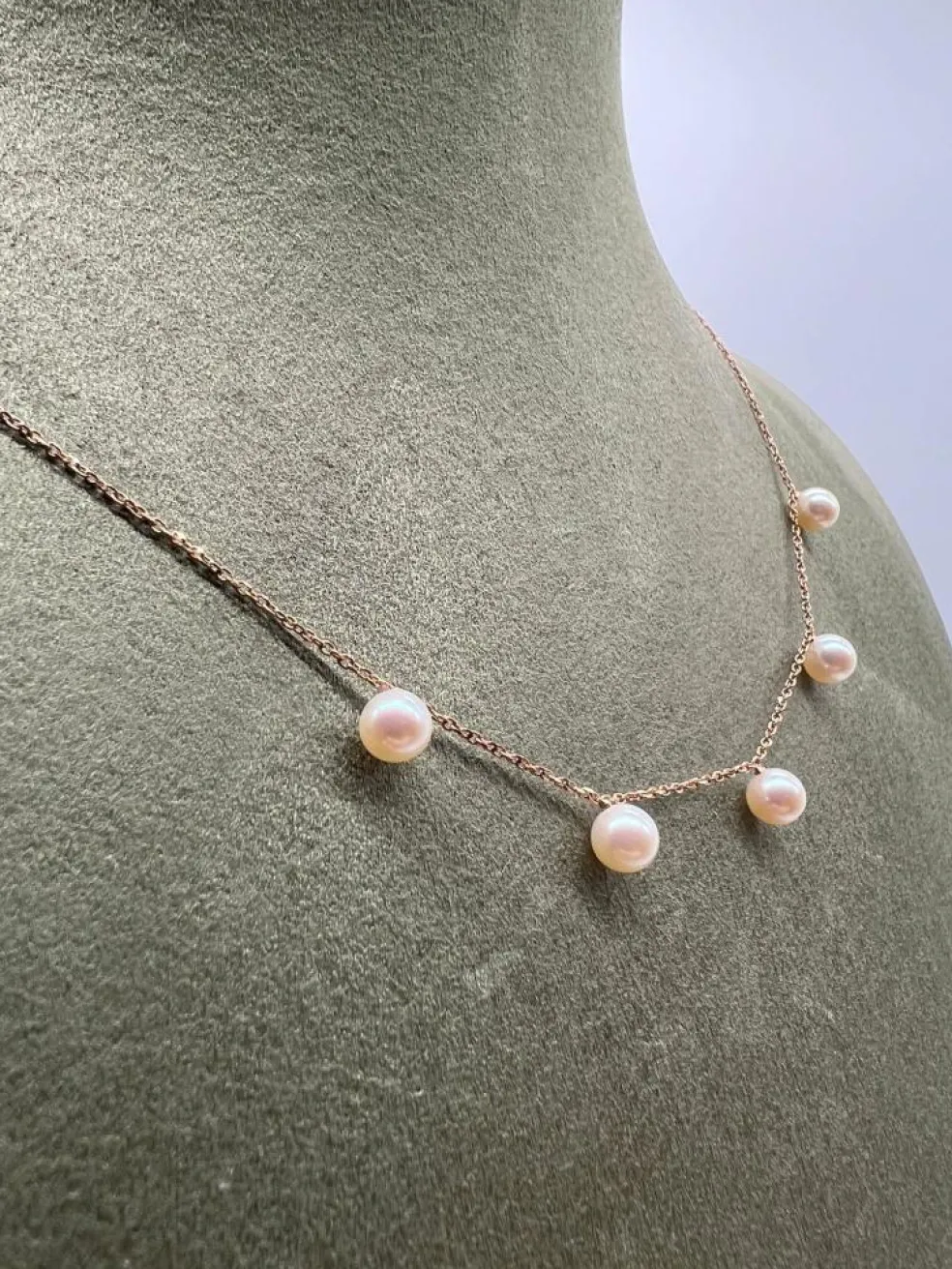 Collier or rose perles de culture