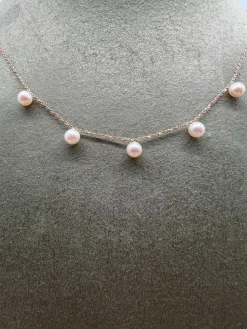 Collier or rose perles de culture