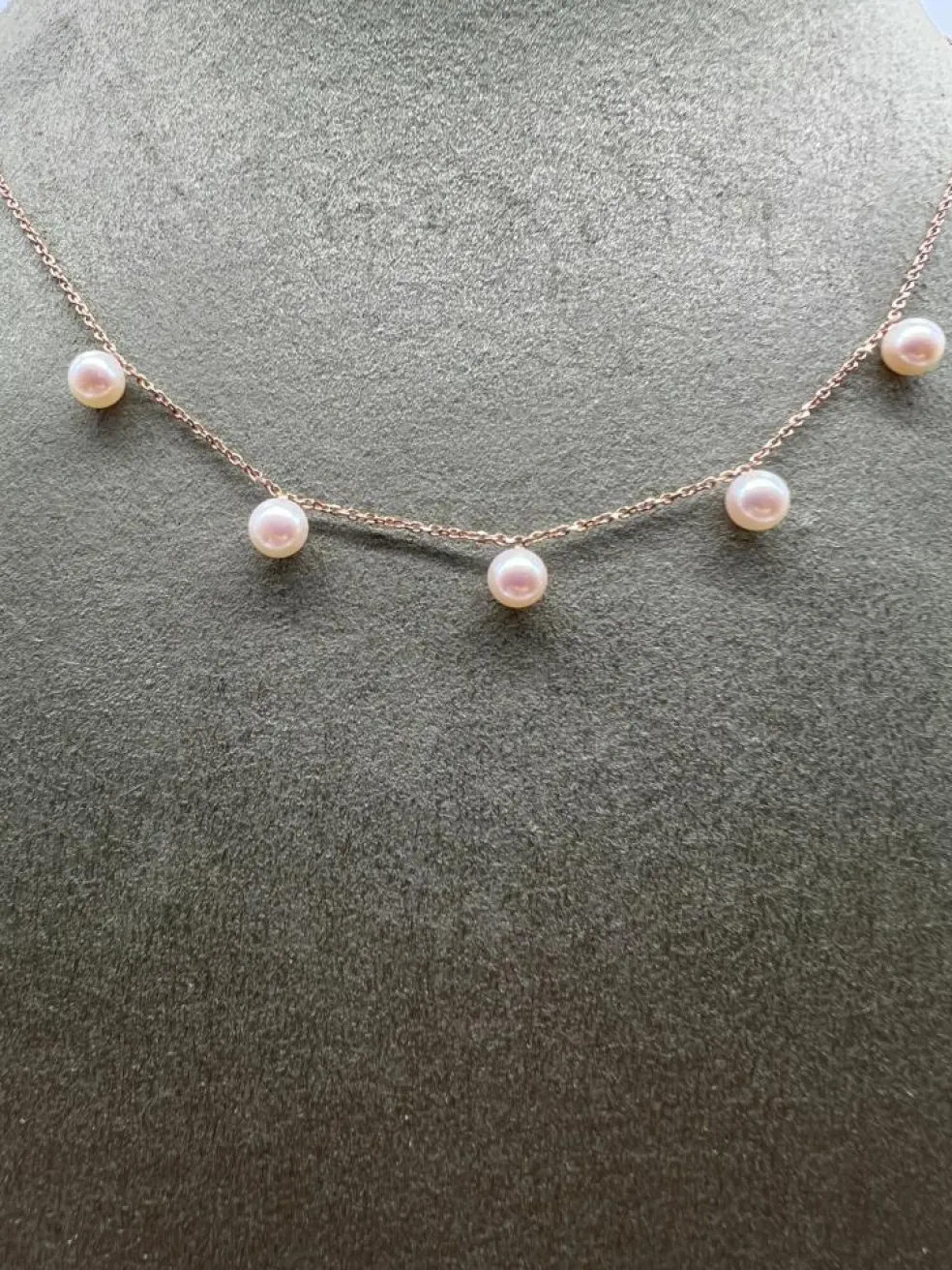 Collier or rose perles de culture