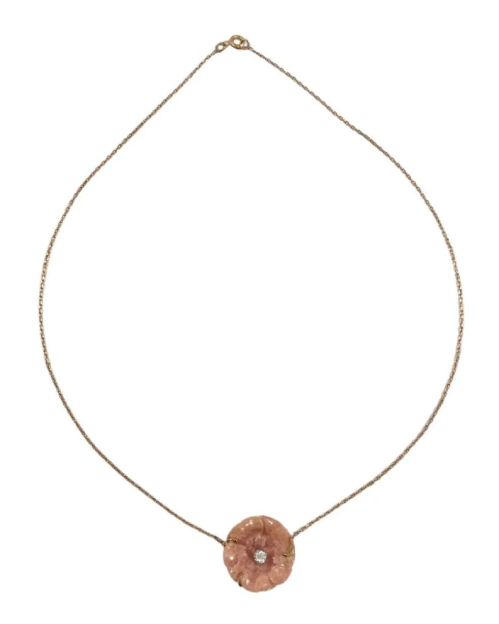 Collier Or rose Porcelaine Et Diamant