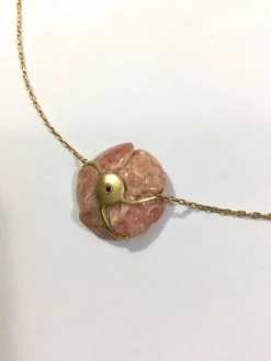 Collier Or rose Porcelaine Et Diamant