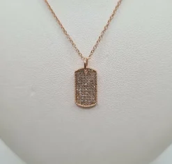 Collier or rose serti de diamants