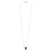 Collier or rose serti d’un saphir