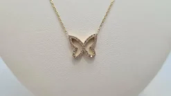 Collier papillon en Or jaune & diamants