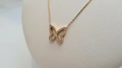 Collier papillon en Or jaune & diamants
