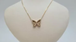 Collier papillon en Or jaune & diamants