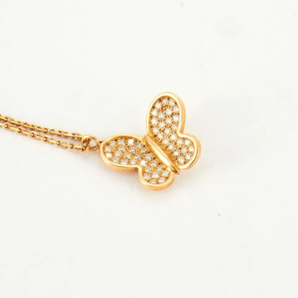 Collier papillon Or jaune Diamants
