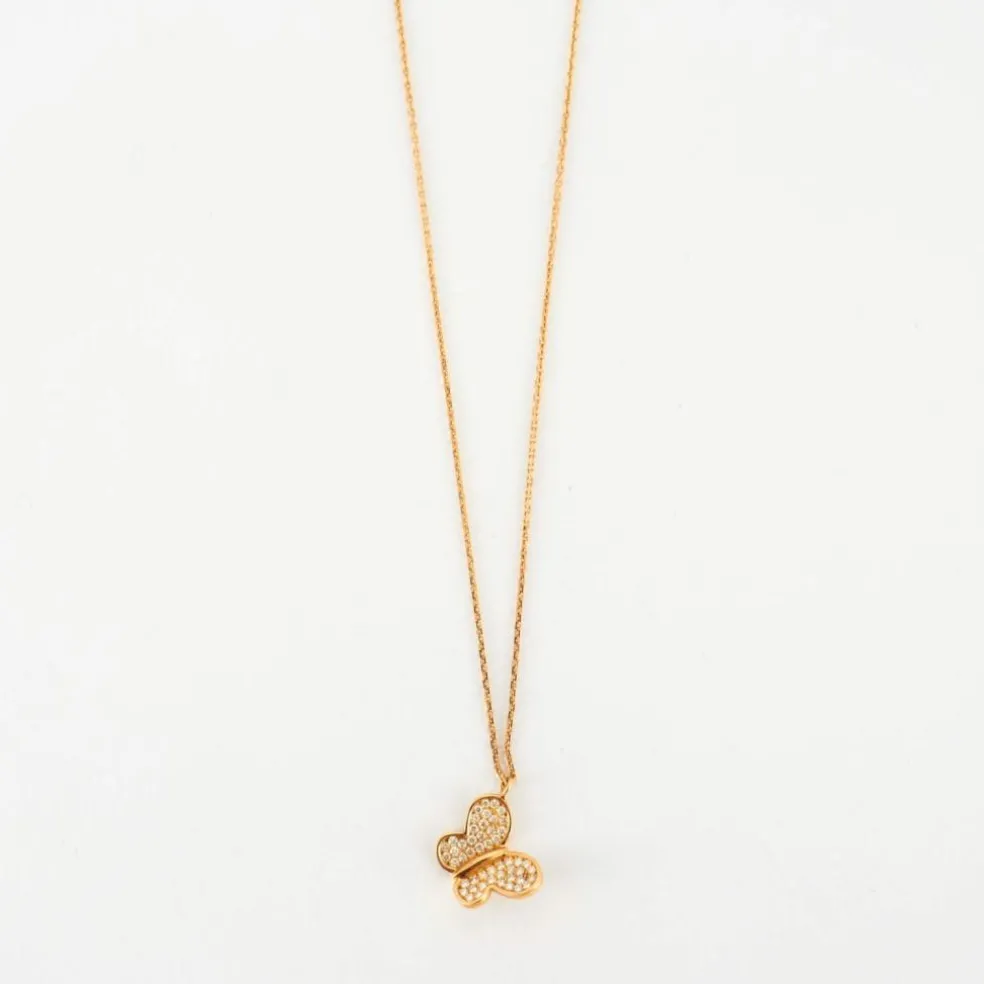 Collier papillon Or jaune Diamants