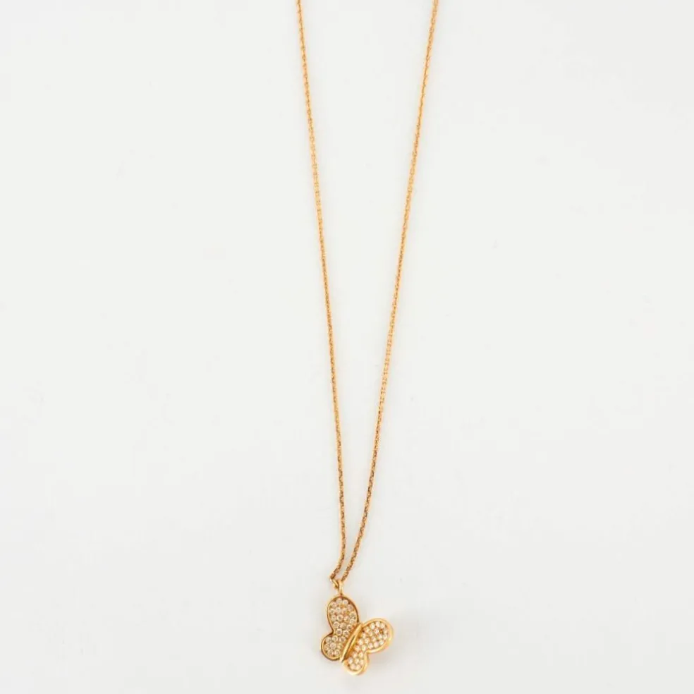 Collier papillon Or jaune Diamants