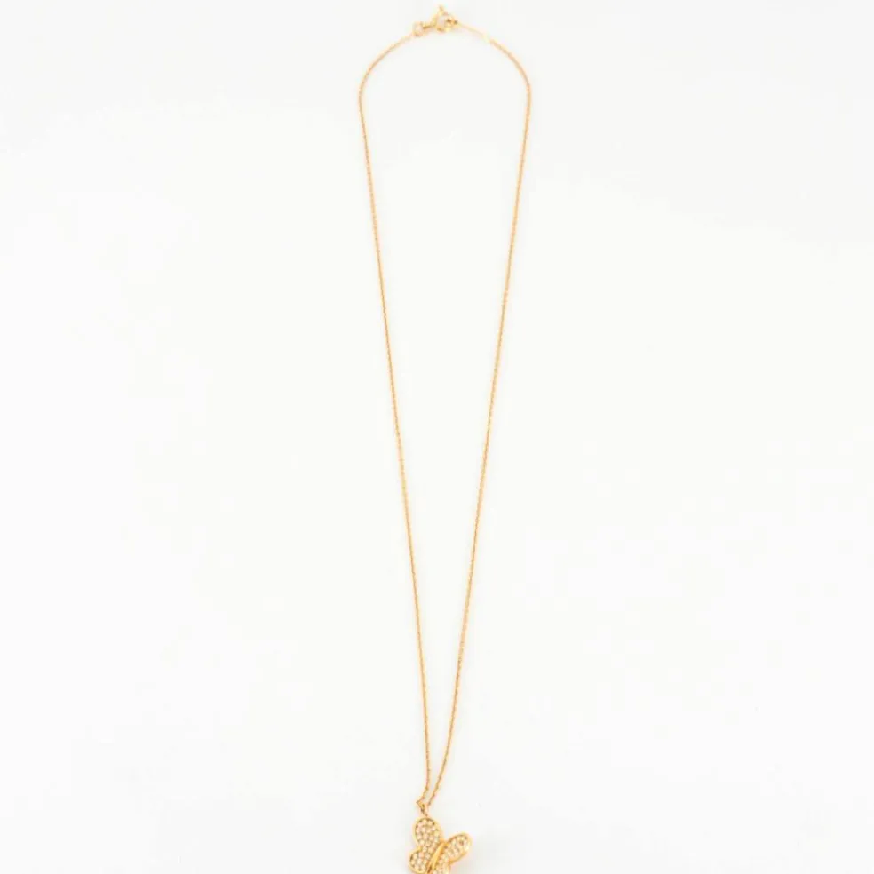 Collier papillon Or jaune Diamants