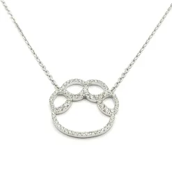 Collier patte or blanc serti de diamants