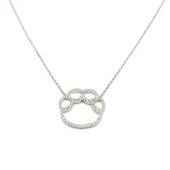 Collier patte or blanc serti de diamants
