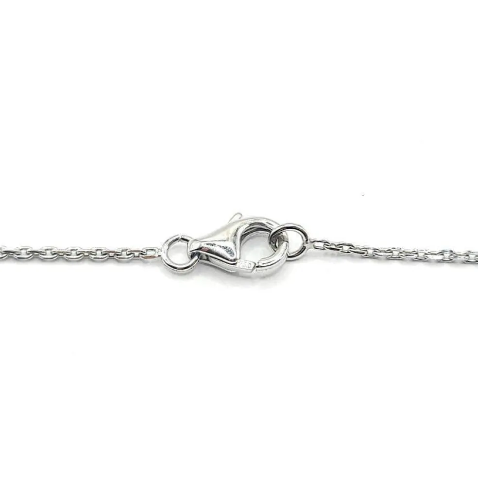 Collier patte or blanc serti de diamants