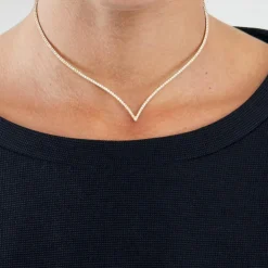 Collier pavé de diamants or jaune