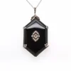 Collier pendentif 1920 onyx et diamants