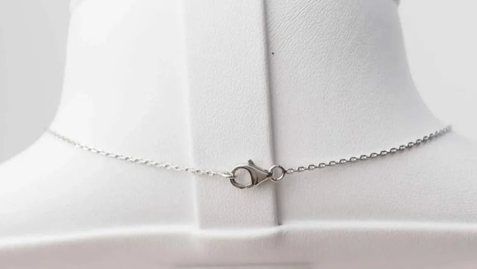 Collier pendentif cercle en or blanc et diamants