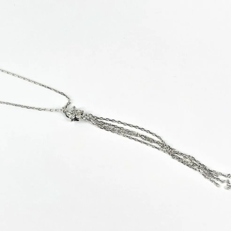 Collier Pendentif Chute Or Diamants