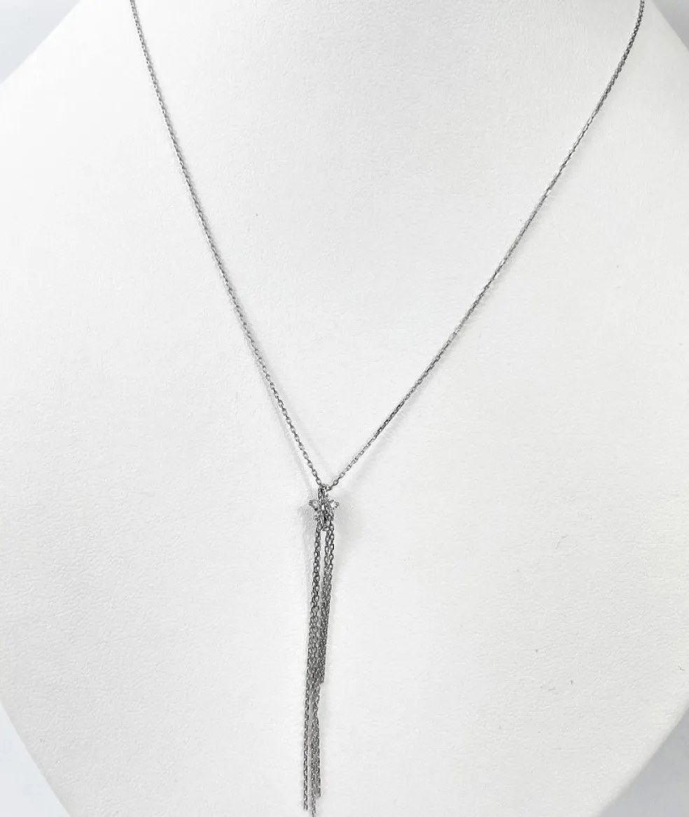 Collier Pendentif Chute Or Diamants