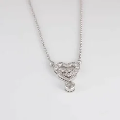 Collier Pendentif Coeurs entrelacés Diamants