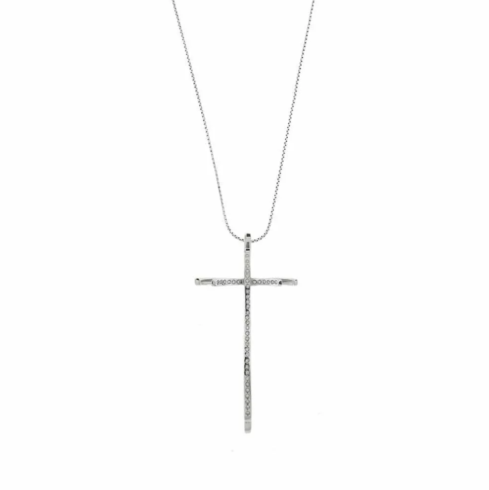 Collier pendentif croix et diamants