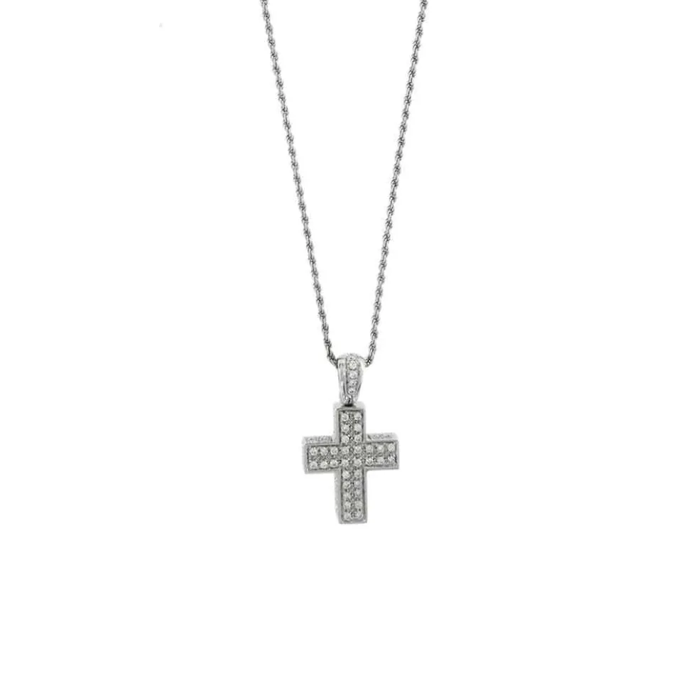 Collier Pendentif croix et diamants
