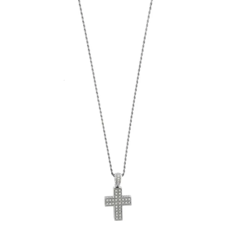 Collier Pendentif croix et diamants