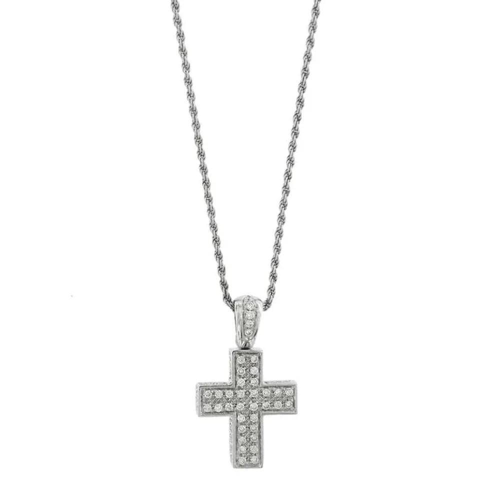 Collier Pendentif croix et diamants