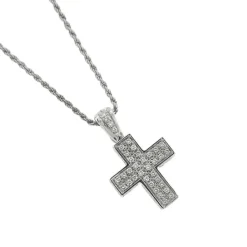 Collier Pendentif croix et diamants