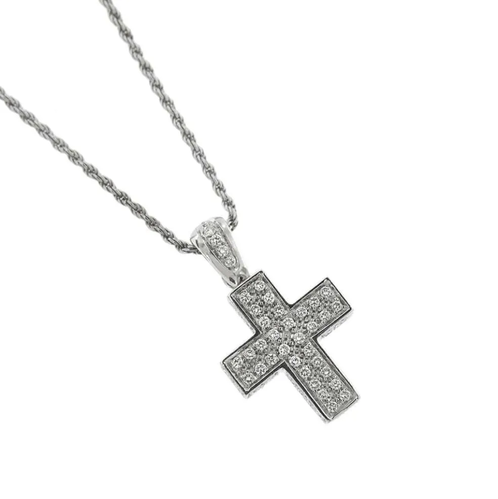 Collier Pendentif croix et diamants