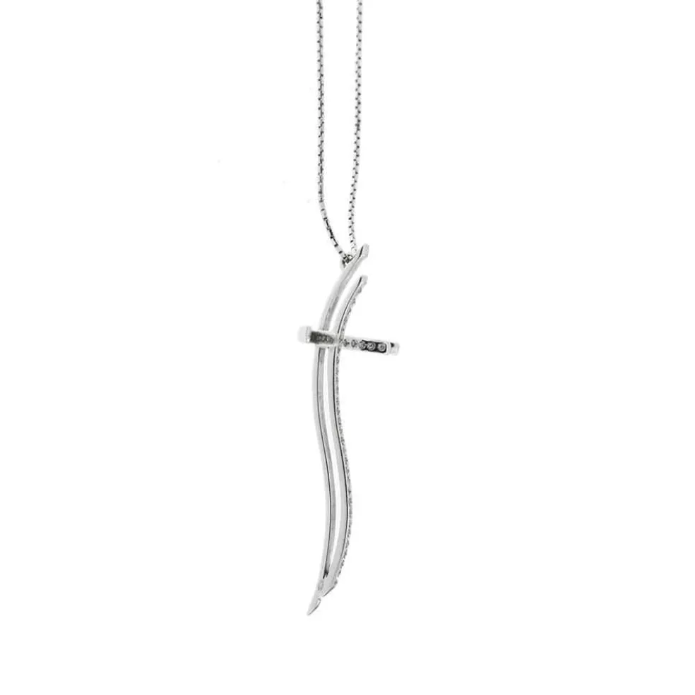 Collier pendentif croix et diamants