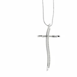 Collier pendentif croix et diamants