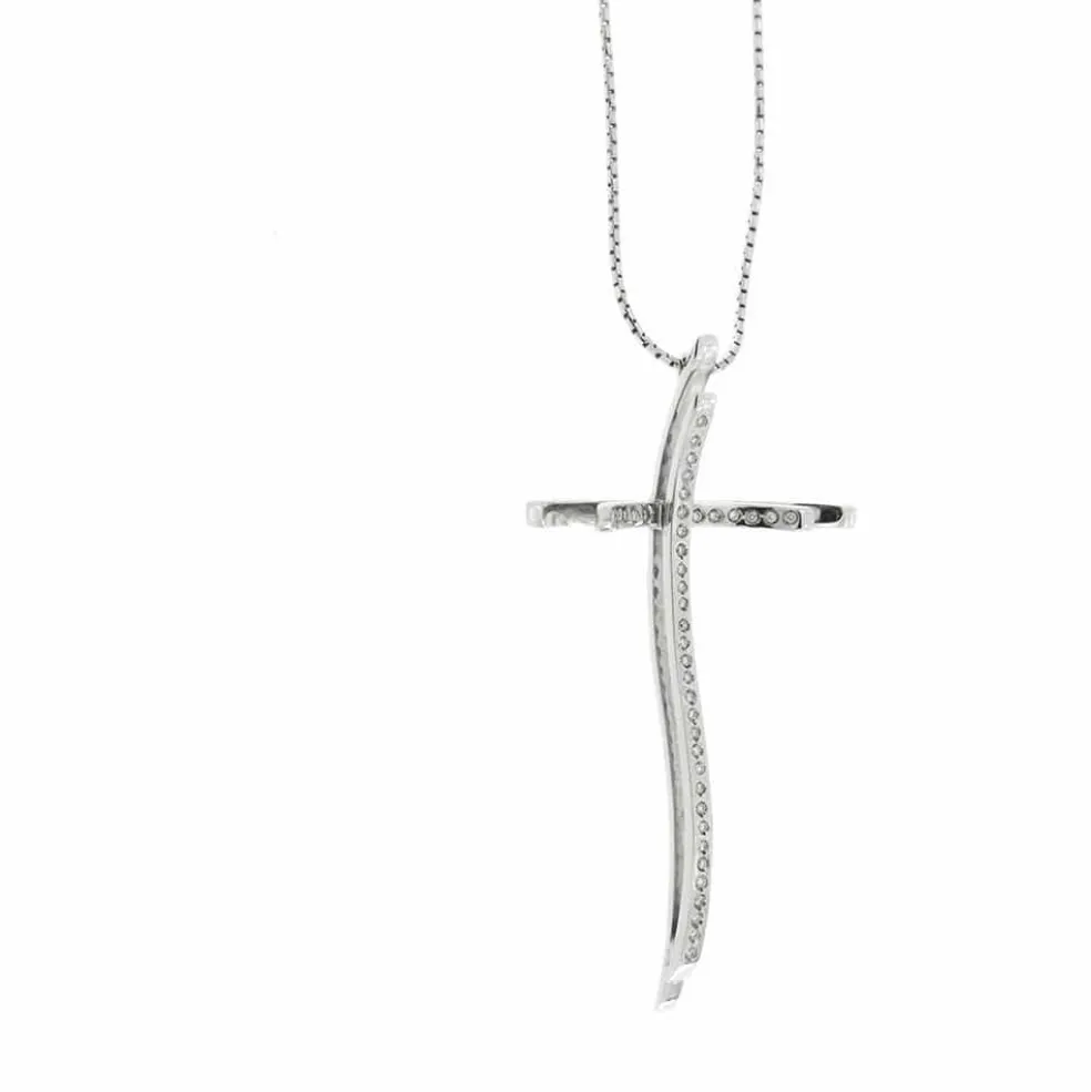 Collier pendentif croix et diamants